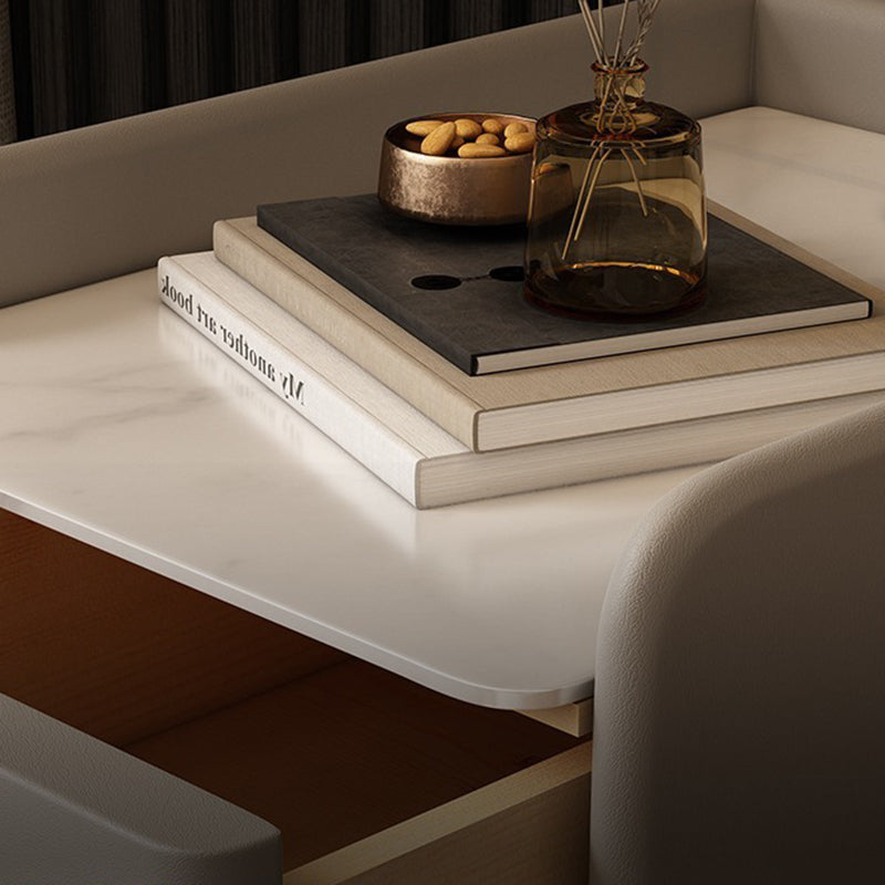 Nordic Microfiber Leather Nightstand 2-Drawer