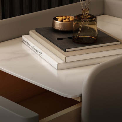 Nordic Microfiber Leather Nightstand 2-Drawer