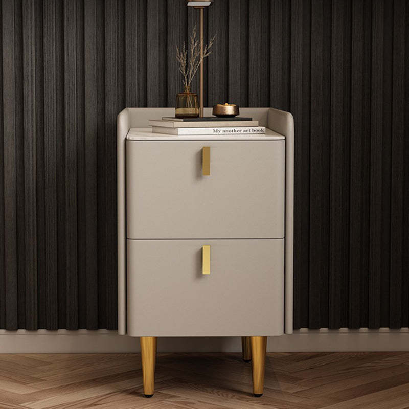 Nordic Microfiber Leather Nightstand 2-Drawer