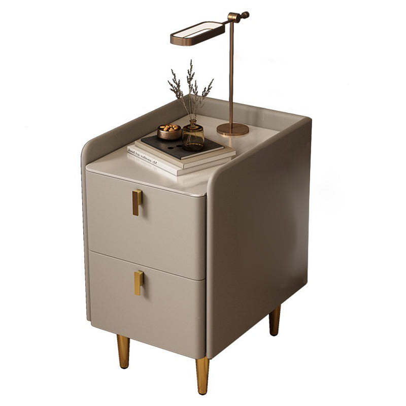 Nordic Microfiber Leather Nightstand 2-Drawer
