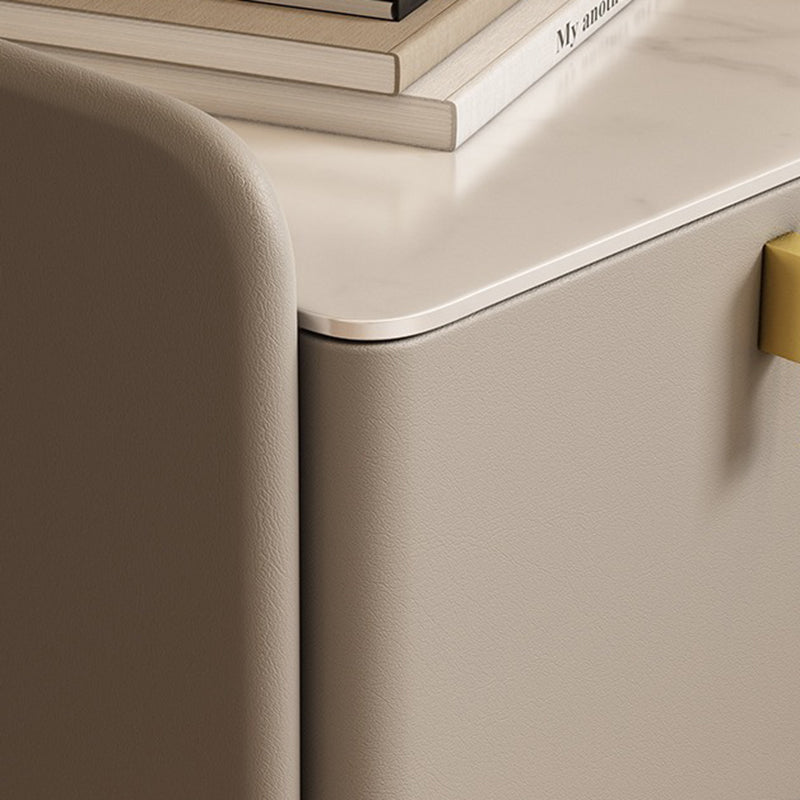 Nordic Microfiber Leather Nightstand 2-Drawer