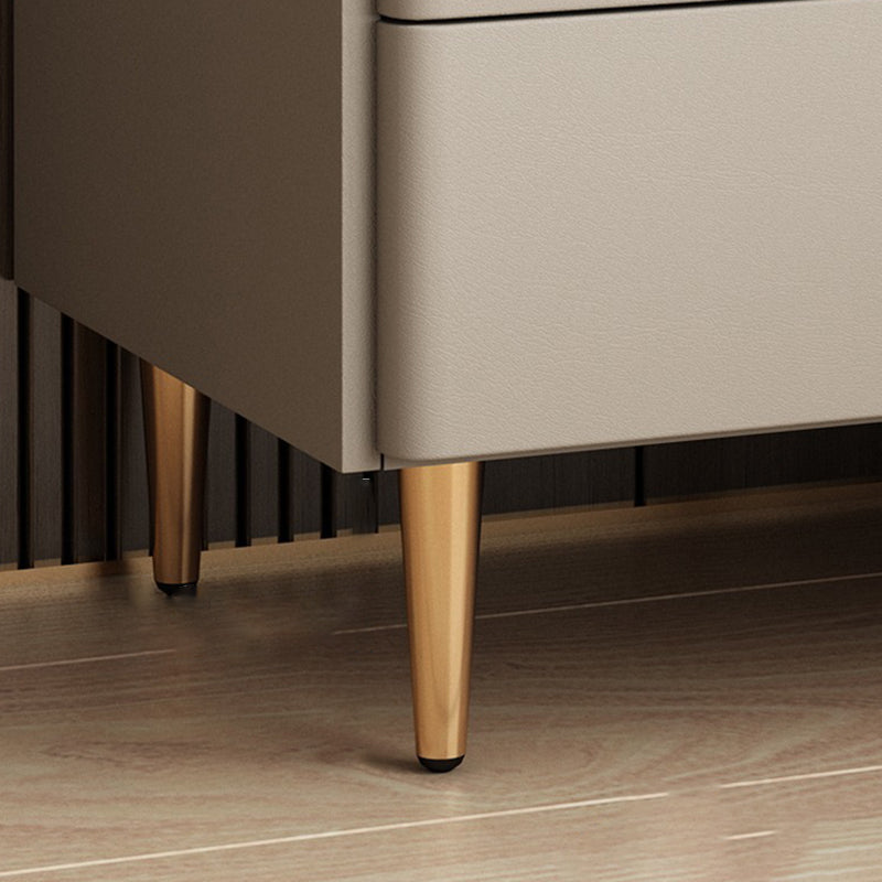 Nordic Microfiber Leather Nightstand 2-Drawer
