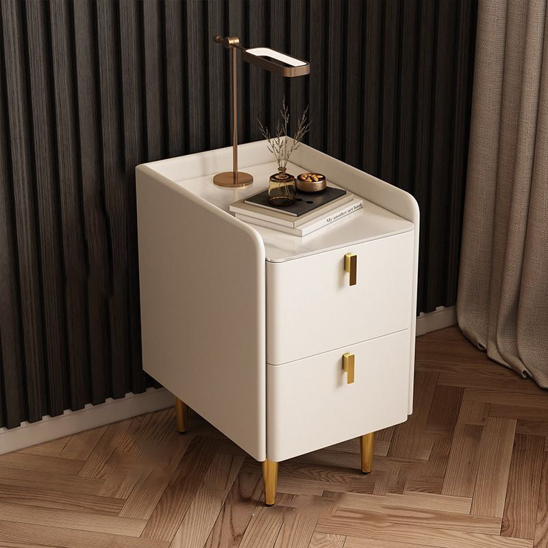 Nordic Microfiber Leather Nightstand 2-Drawer