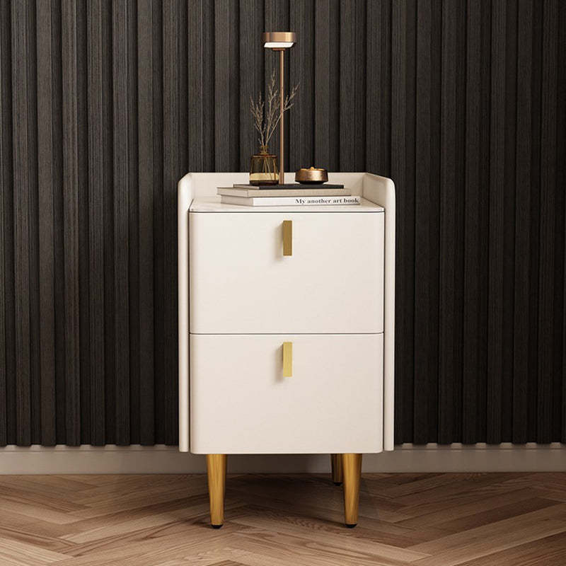 Nordic Microfiber Leather Nightstand 2-Drawer