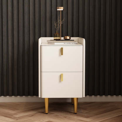 Nordic Microfiber Leather Nightstand 2-Drawer