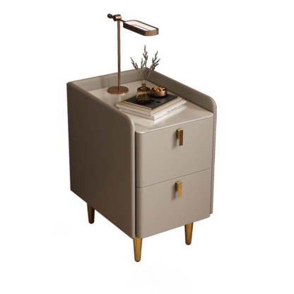 Nordic Microfiber Leather Nightstand 2-Drawer