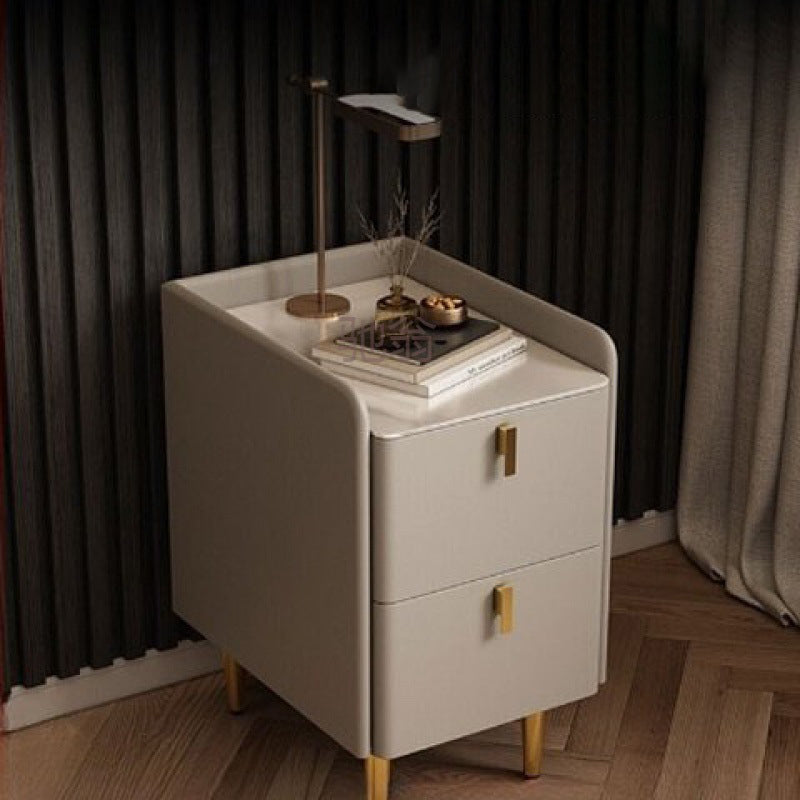 Nordic Microfiber Leather Nightstand 2-Drawer
