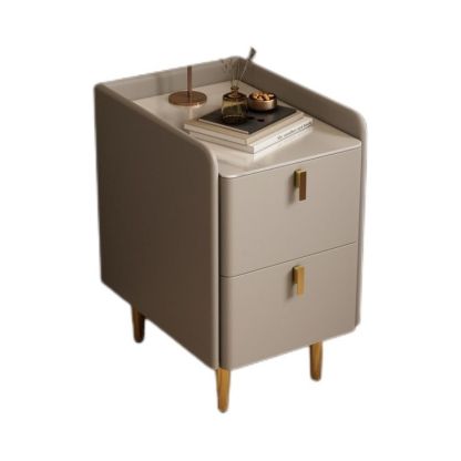Nordic Microfiber Leather Nightstand 2-Drawer