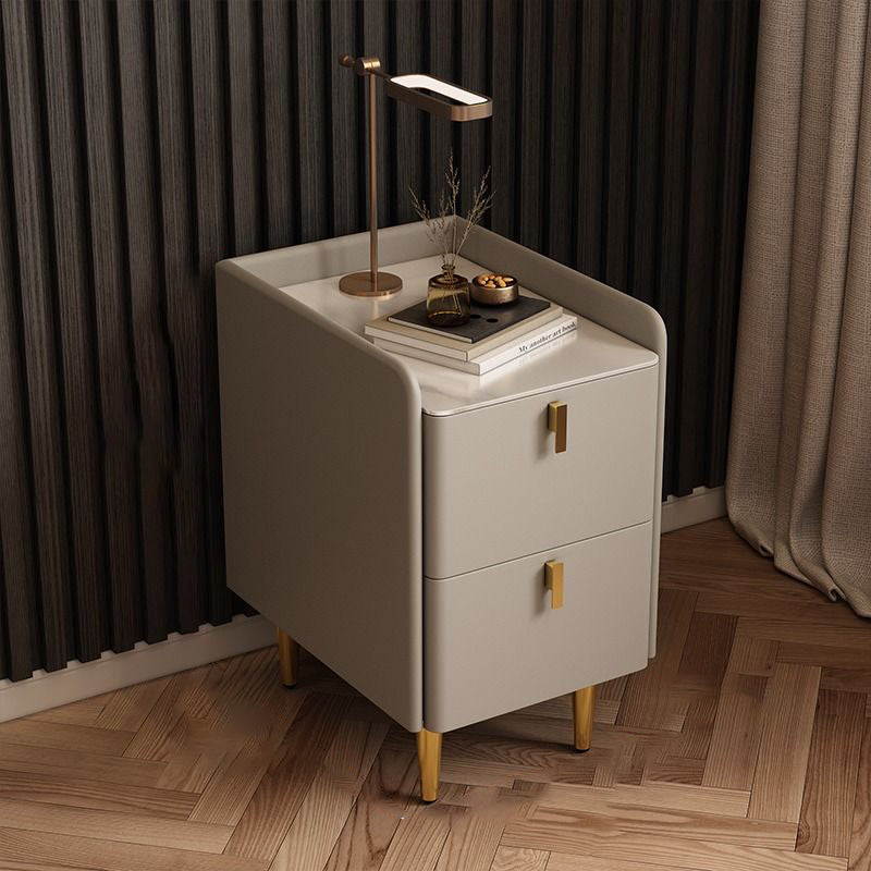 Nordic Microfiber Leather Nightstand 2-Drawer