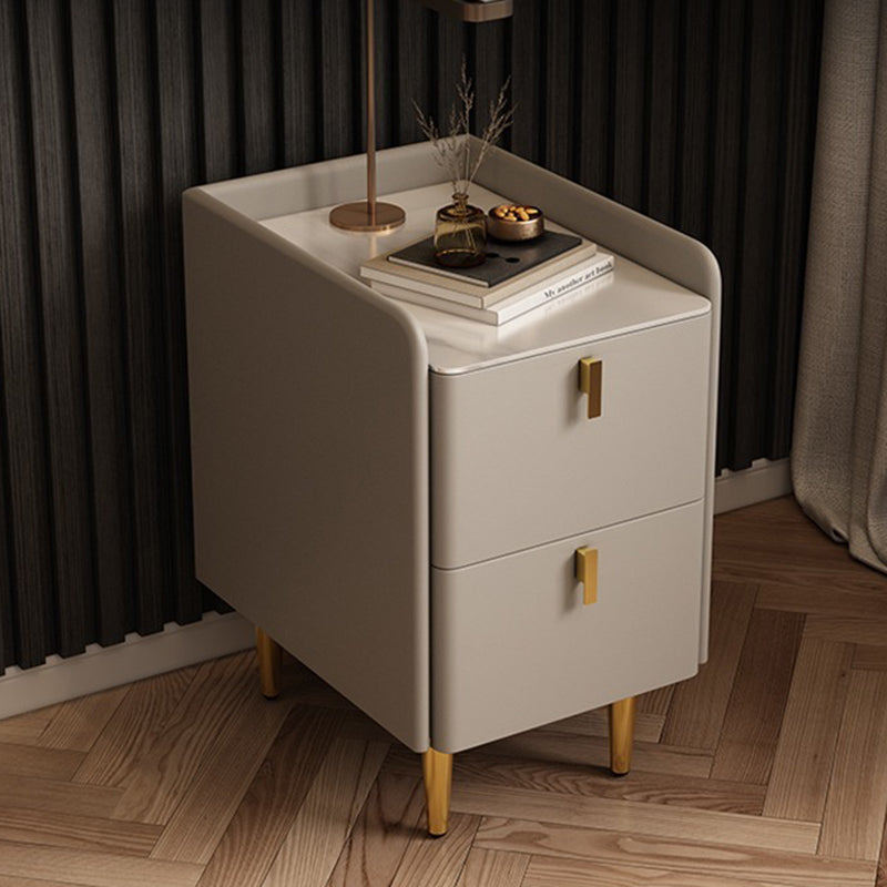 Nordic Microfiber Leather Nightstand 2-Drawer