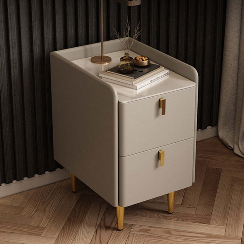 Nordic Microfiber Leather Nightstand 2-Drawer