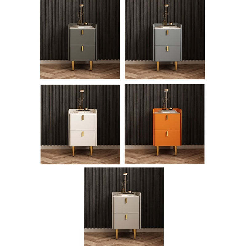 Nordic Microfiber Leather Nightstand 2-Drawer