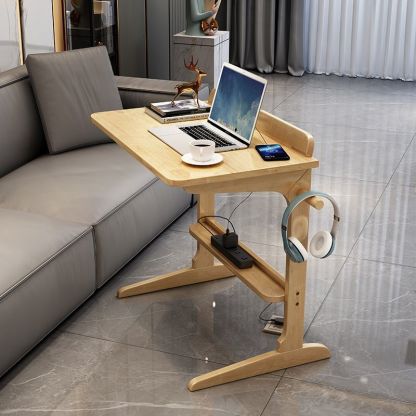 Minimalist Solid Wood 2-Leg Desk — White