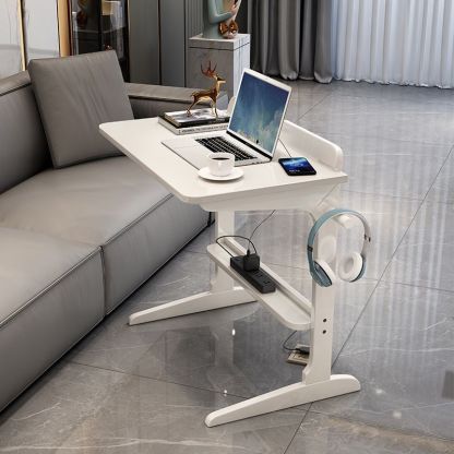 Minimalist Solid Wood 2-Leg Desk — Original Wood Color
