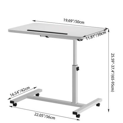 Minimalist Density Plate Stainless Steel Desk — A - White Walnut Color