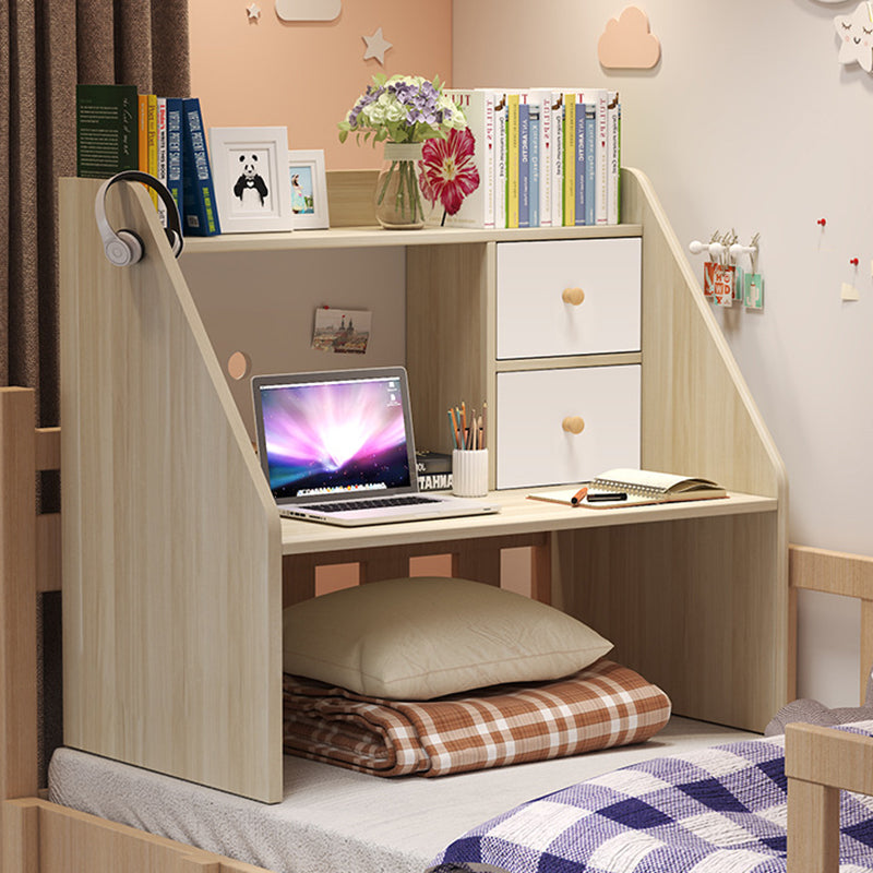 Minimalist Solid Wood 1-Shelf Desk — Cherry Wood Color