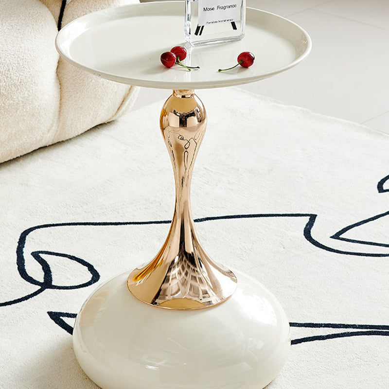 Scandinavian Carbon Steel Gold Round Coffee Table