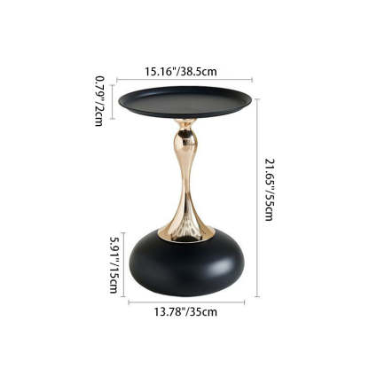 Scandinavian Carbon Steel Gold Round Coffee Table — B - White