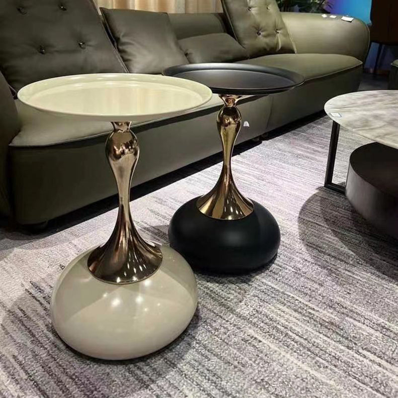 Scandinavian Carbon Steel Gold Round Coffee Table
