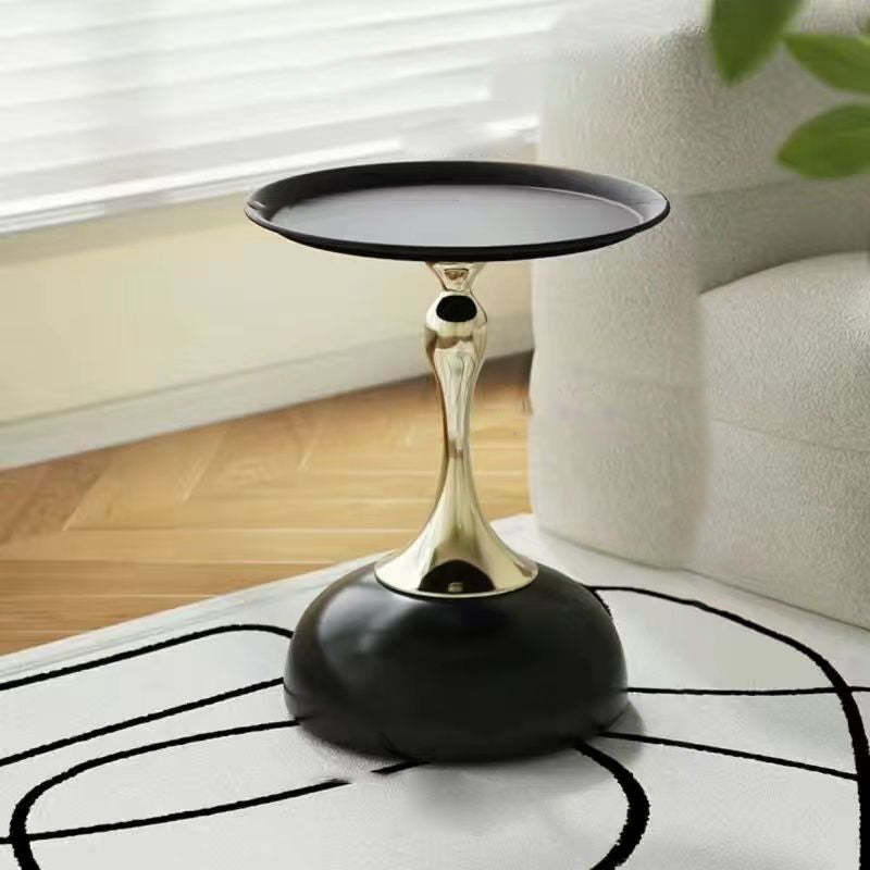 Scandinavian Carbon Steel Gold Round Coffee Table