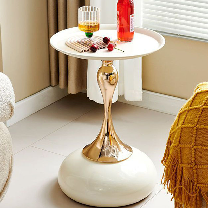 Scandinavian Carbon Steel Gold Round Coffee Table