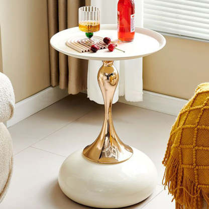 Scandinavian Carbon Steel Gold Round Coffee Table