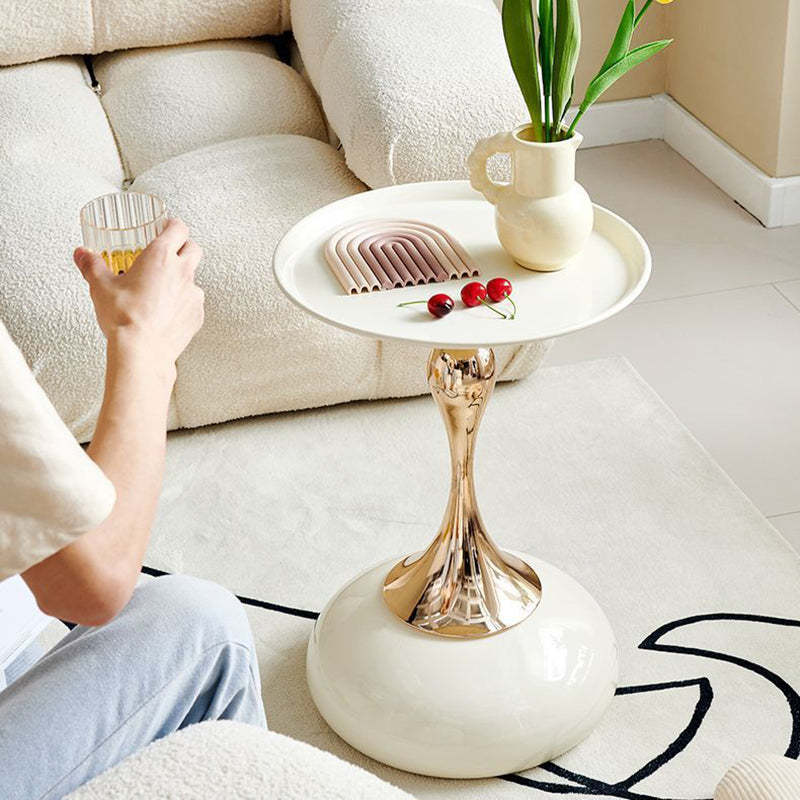 Scandinavian Carbon Steel Gold Round Coffee Table