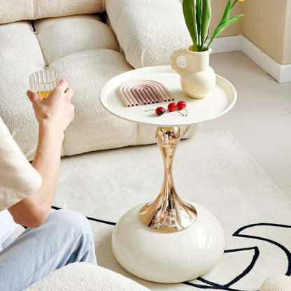 Scandinavian Carbon Steel Gold Round Coffee Table