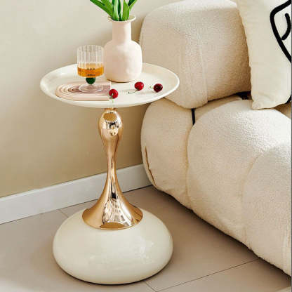 Scandinavian Carbon Steel Gold Round Coffee Table
