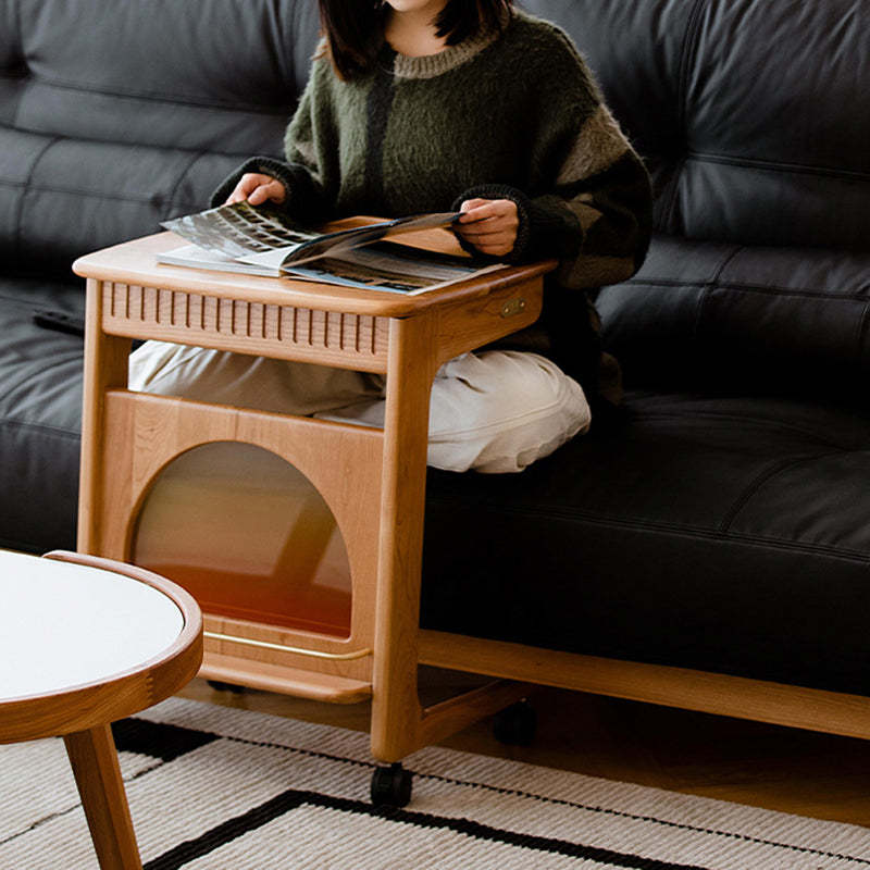 Minimalist Cherry Wood Side Table