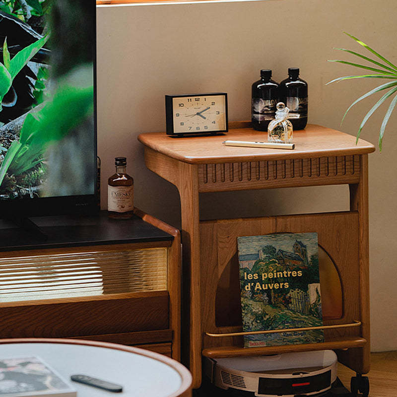 Minimalist Cherry Wood Side Table — Default - Cherry Wood Color