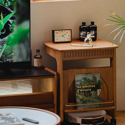 Minimalist Cherry Wood Side Table — Default - Cherry Wood Color