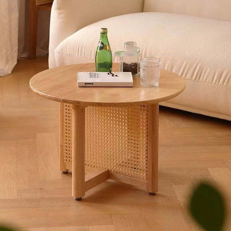Japanese Wood Rattan Coffee Table