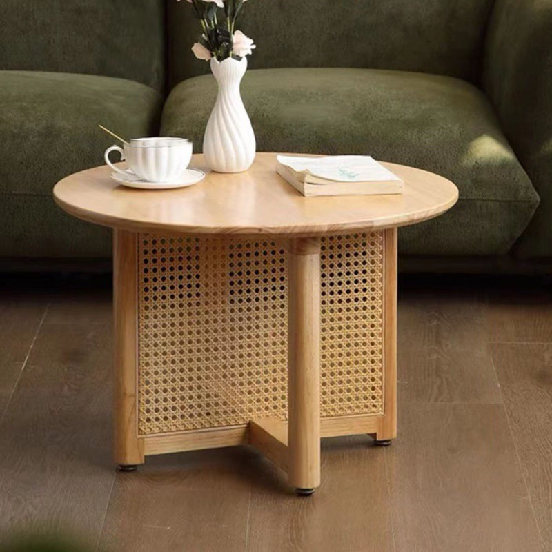 Japanese Wood Rattan Coffee Table