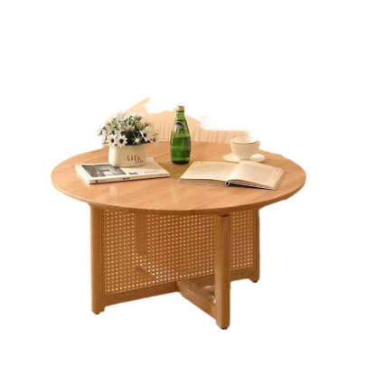 Japanese Wood Rattan Coffee Table