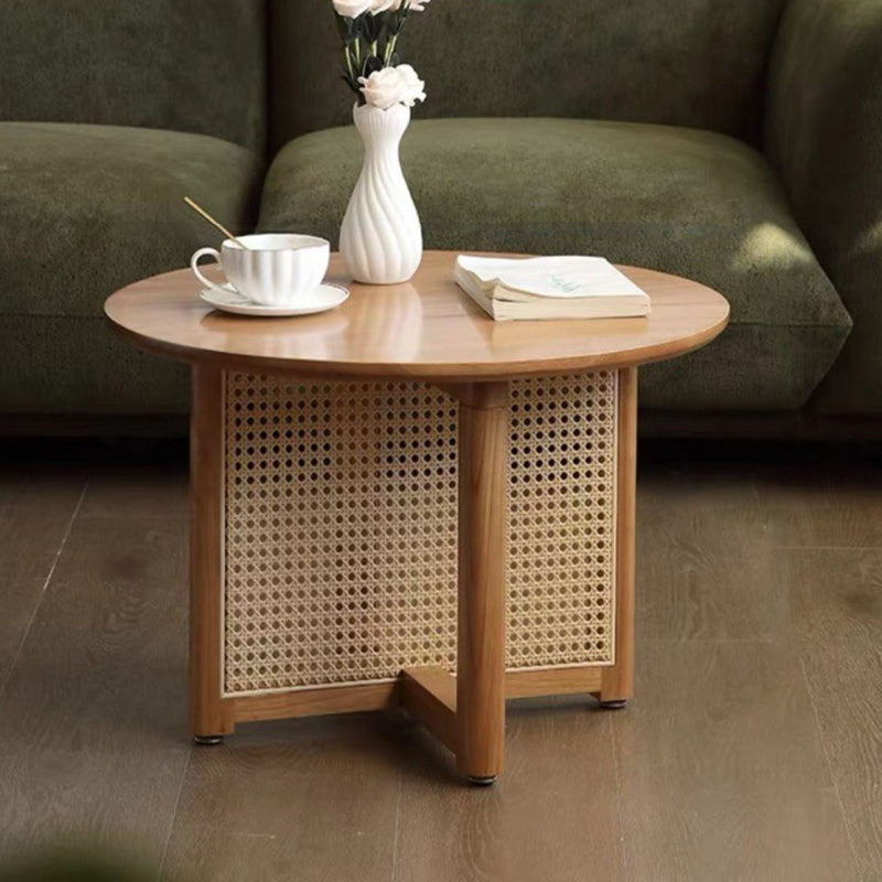 Japanese Wood Rattan Coffee Table