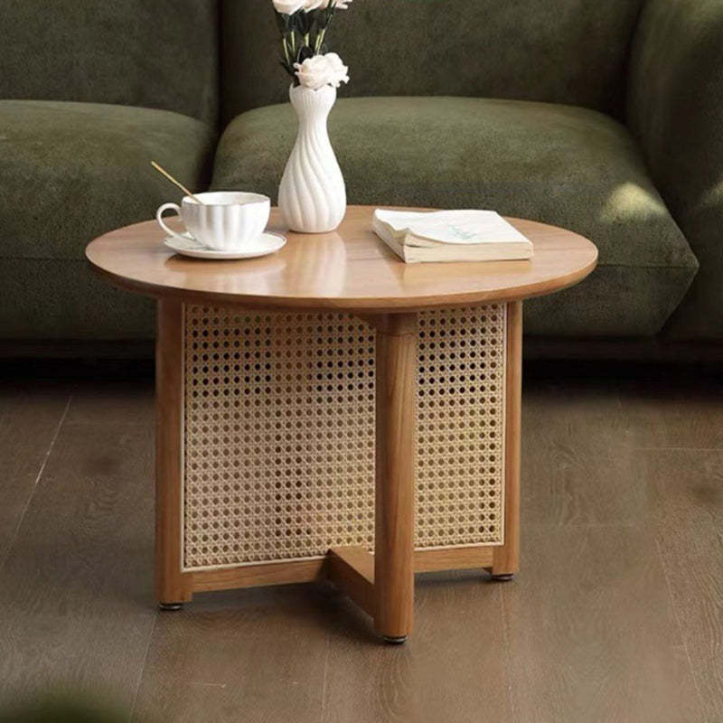 Traditional wood coffee tables in rattan wood