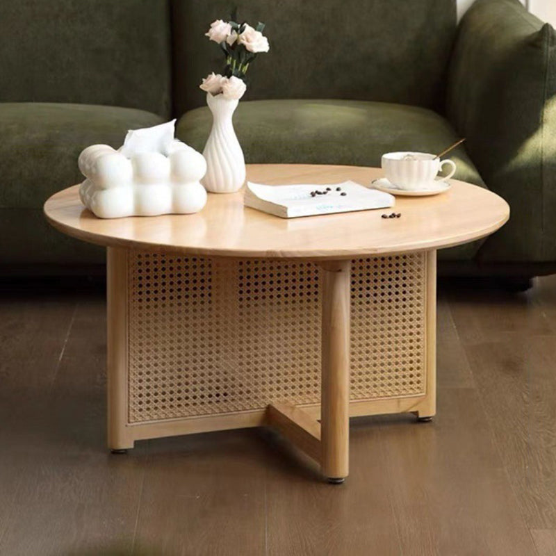 Japanese Wood Rattan Coffee Table