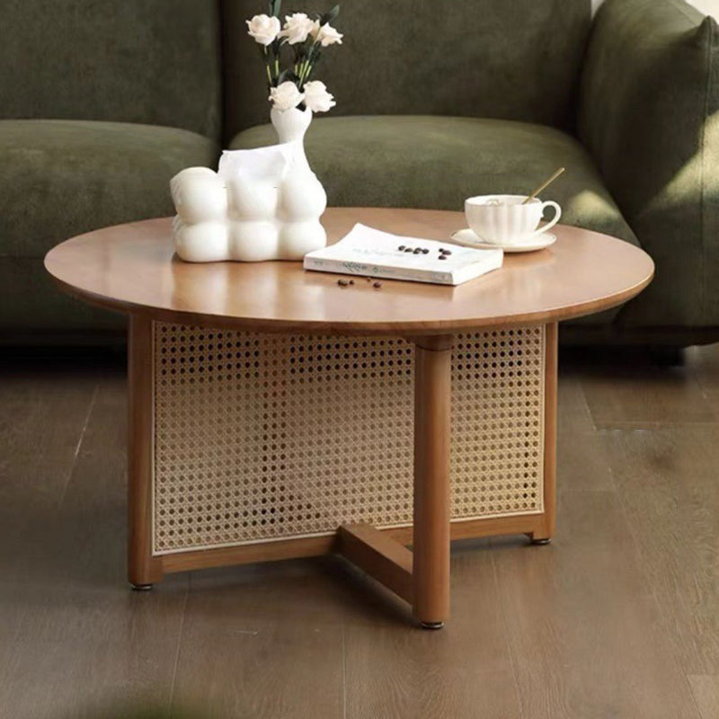 Japanese Wood Rattan Coffee Table
