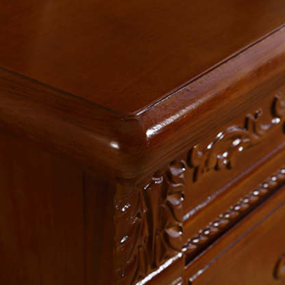 Vintage Solid Wood Metal 2-Drawer Nightstand