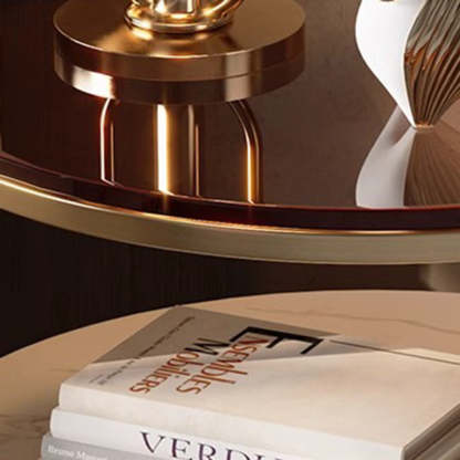 Modern Saddle Leather Glass Wood Nightstand