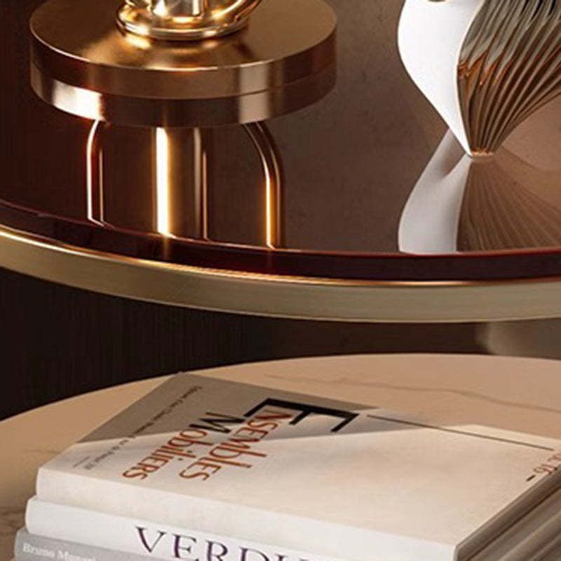 Modern Saddle Leather Glass Wood Nightstand