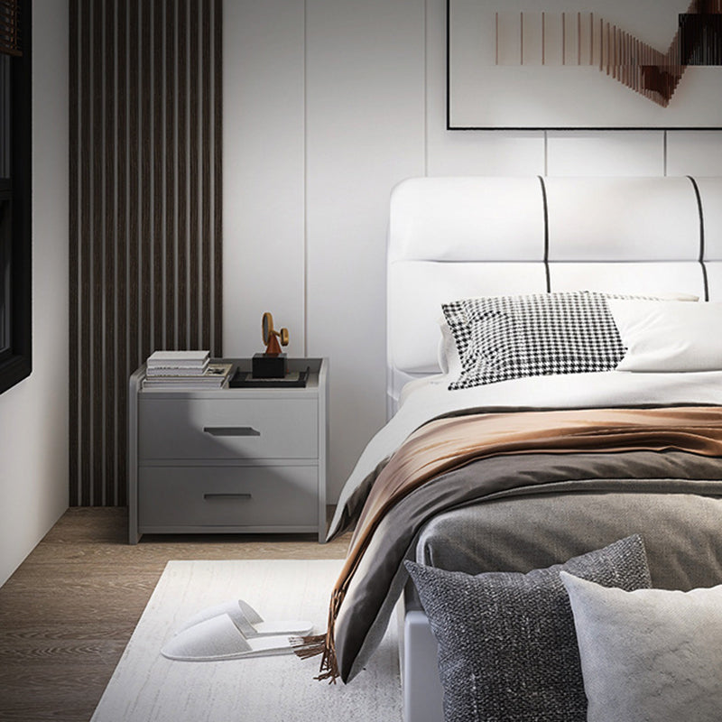 Minimalist Solid Wood Rectangular Nightstand 2-Drawer