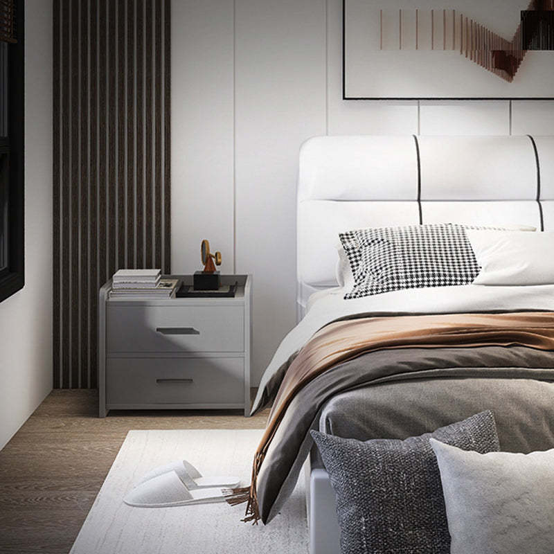 Minimalist Solid Wood Rectangular Nightstand 2-Drawer
