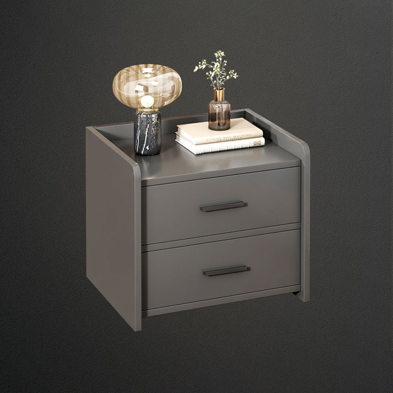 Minimalist Solid Wood Rectangular Nightstand 2-Drawer