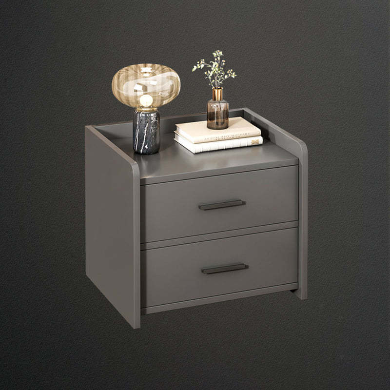 Minimalist Solid Wood Rectangular Nightstand 2-Drawer