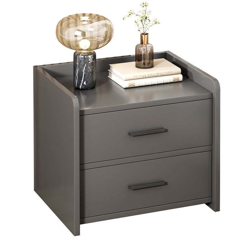 Minimalist Solid Wood Rectangular Nightstand 2-Drawer