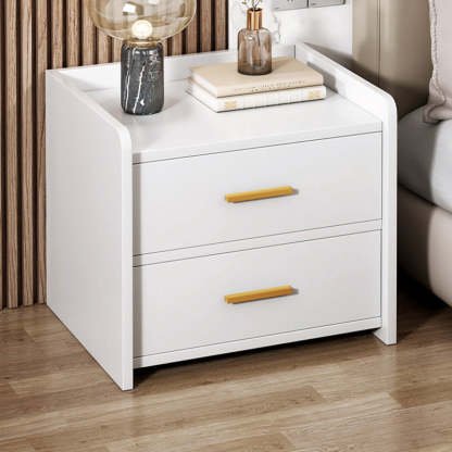 Minimalist Solid Wood Rectangular Nightstand 2-Drawer