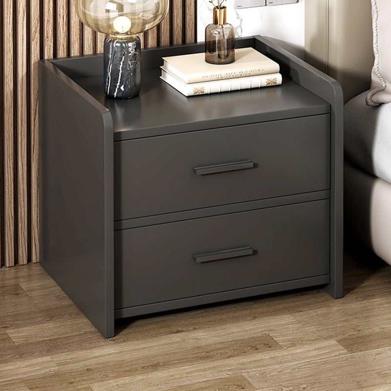 Minimalist Solid Wood Rectangular Nightstand 2-Drawer