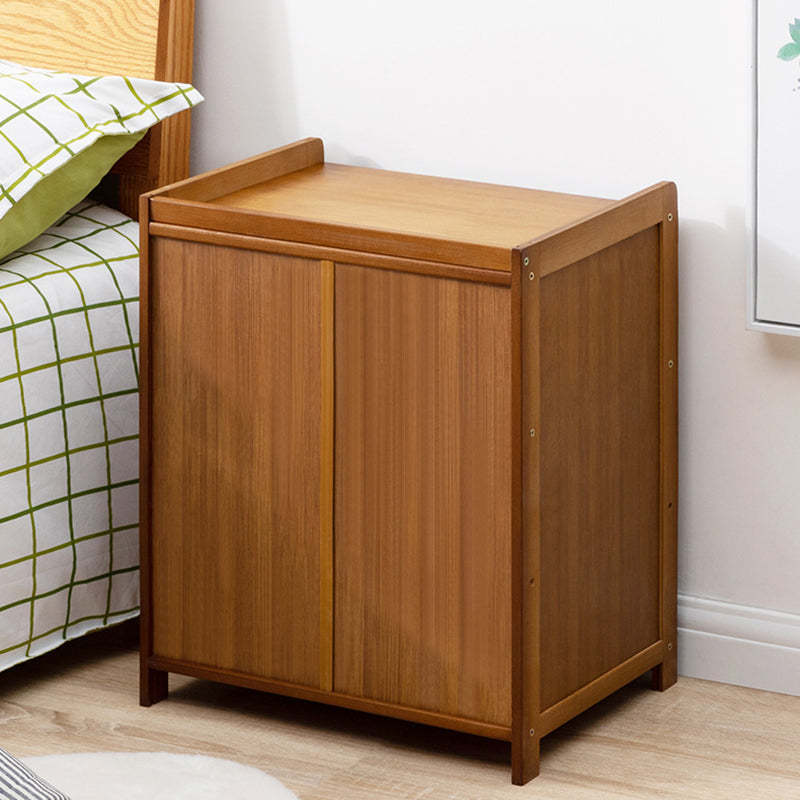 Minimalist Bamboo Glass Plastic Nightstand